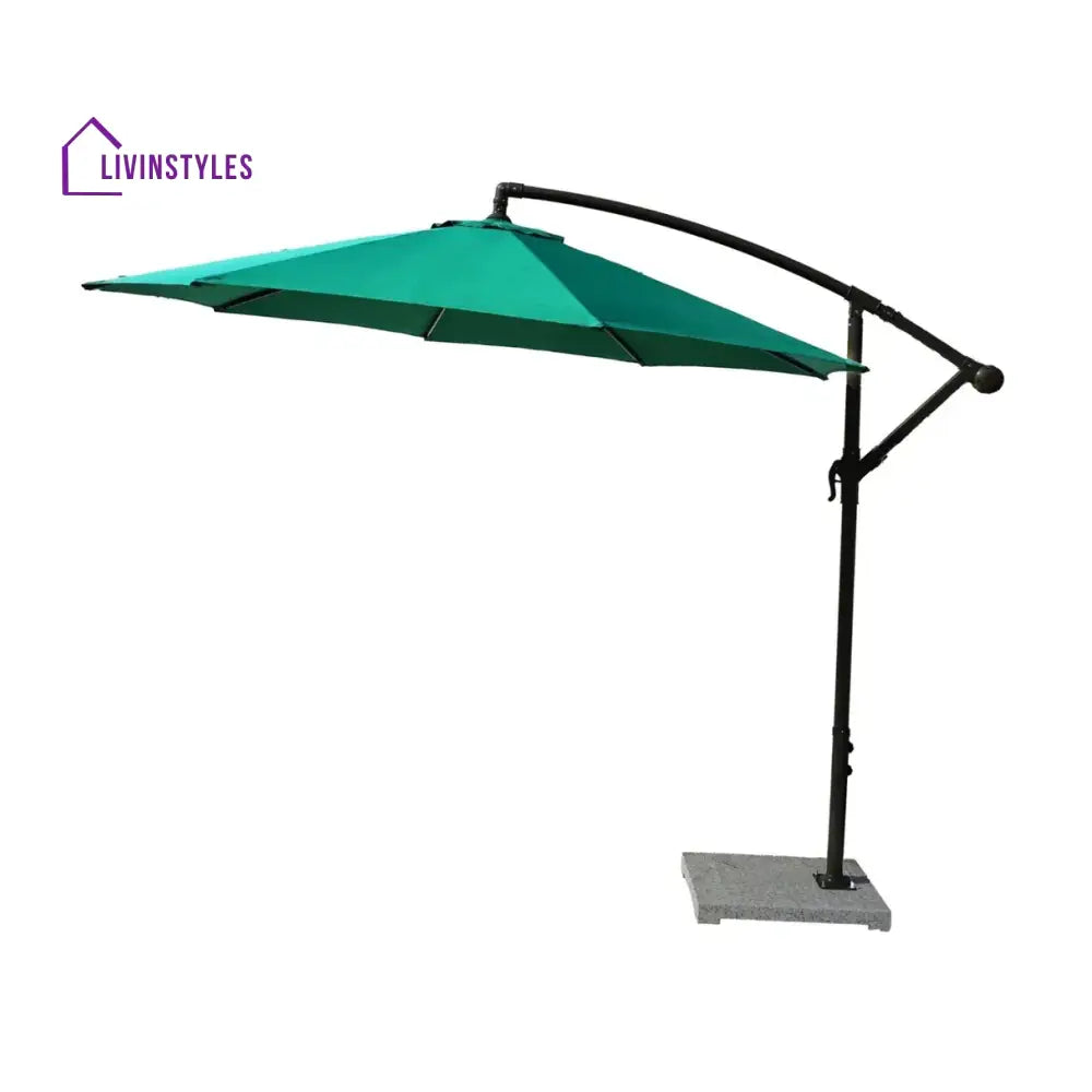 Destin Luxury Side Pole Garden Umbrella With Stand (Round Green) - Umbrella