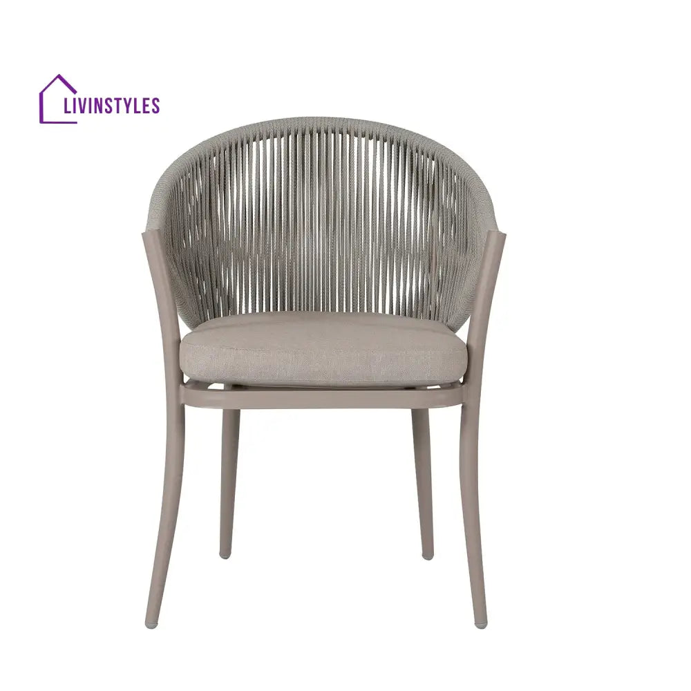 Detect Outdoor Patio Seating Set 2 Chairs and 1 Table Set (Grey) Braided & Rope - Coffee Table Sets