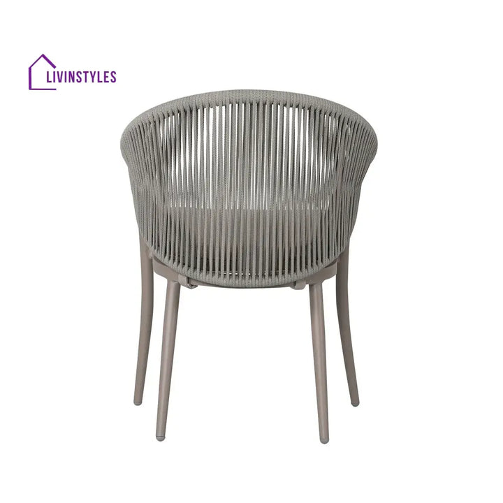 Detect Outdoor Patio Seating Set 2 Chairs and 1 Table Set (Grey) Braided & Rope - Coffee Table Sets