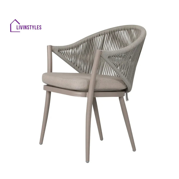 Detect Outdoor Patio Seating Set 2 Chairs and 1 Table Set (Grey) Braided & Rope - Coffee Table Sets