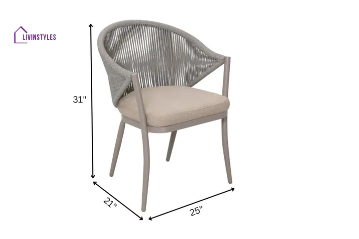 Detect Outdoor Patio Seating Set 2 Chairs and 1 Table Set (Grey) Braided & Rope - Coffee Table Sets