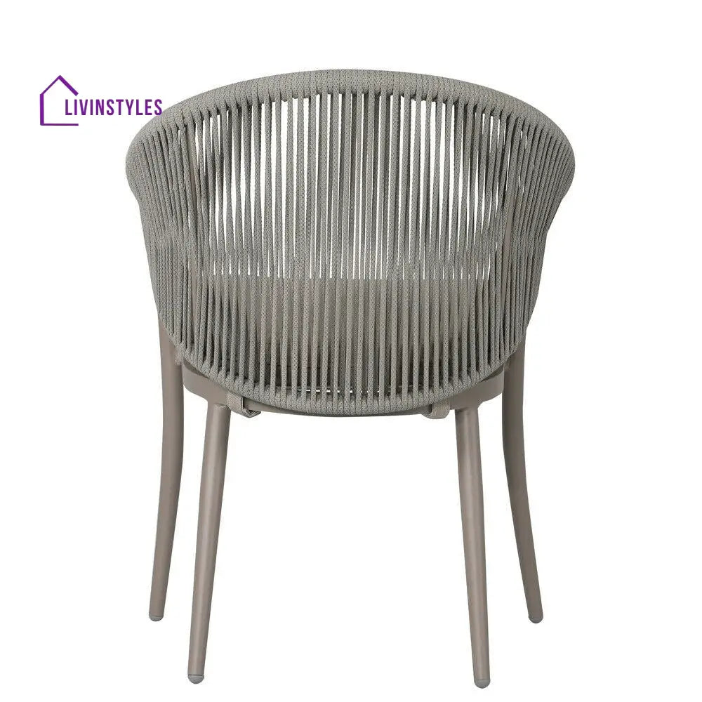Detect Outdoor Patio Seating Set 2 Chairs and 1 Table Set (Grey) Braided & Rope - Coffee Table Sets