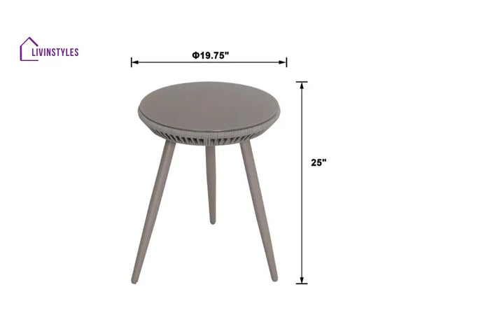 Detect Outdoor Patio Seating Set 2 Chairs and 1 Table Set (Grey) Braided & Rope - Coffee Table Sets