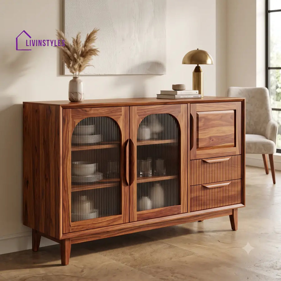 Devaki Premium Sheesham Wood Sideboard and Cabinet for Living Room