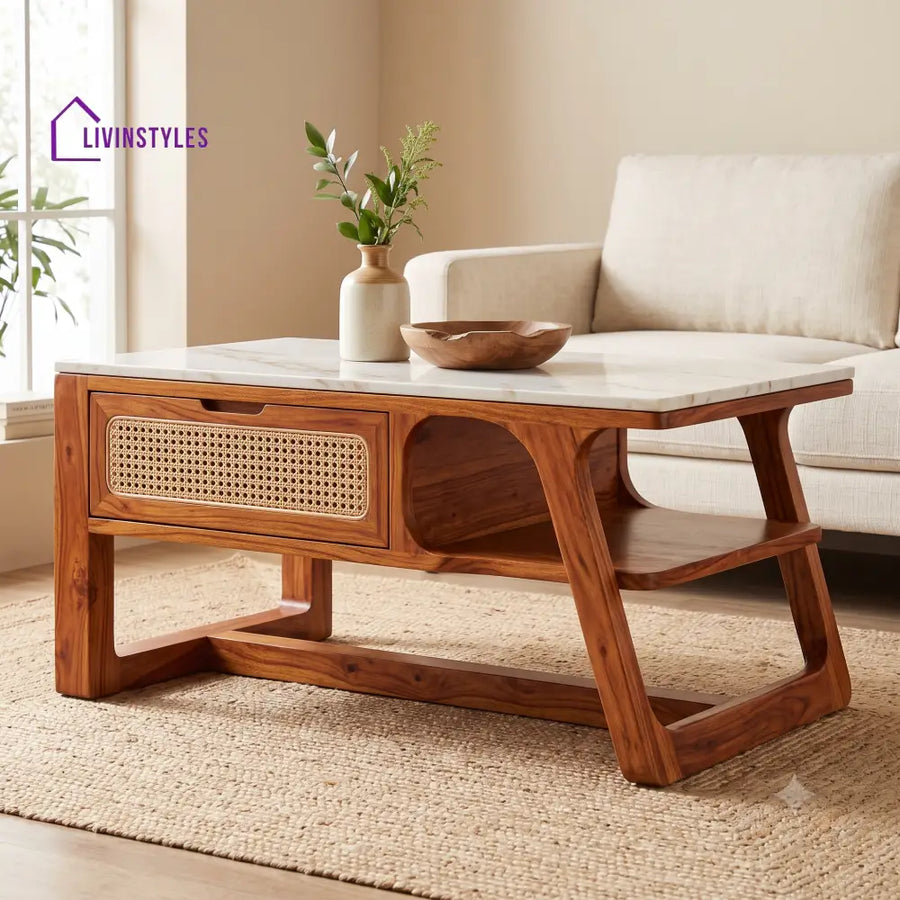 Devaki Premium Solid Wood Coffee Table for Living Room Online