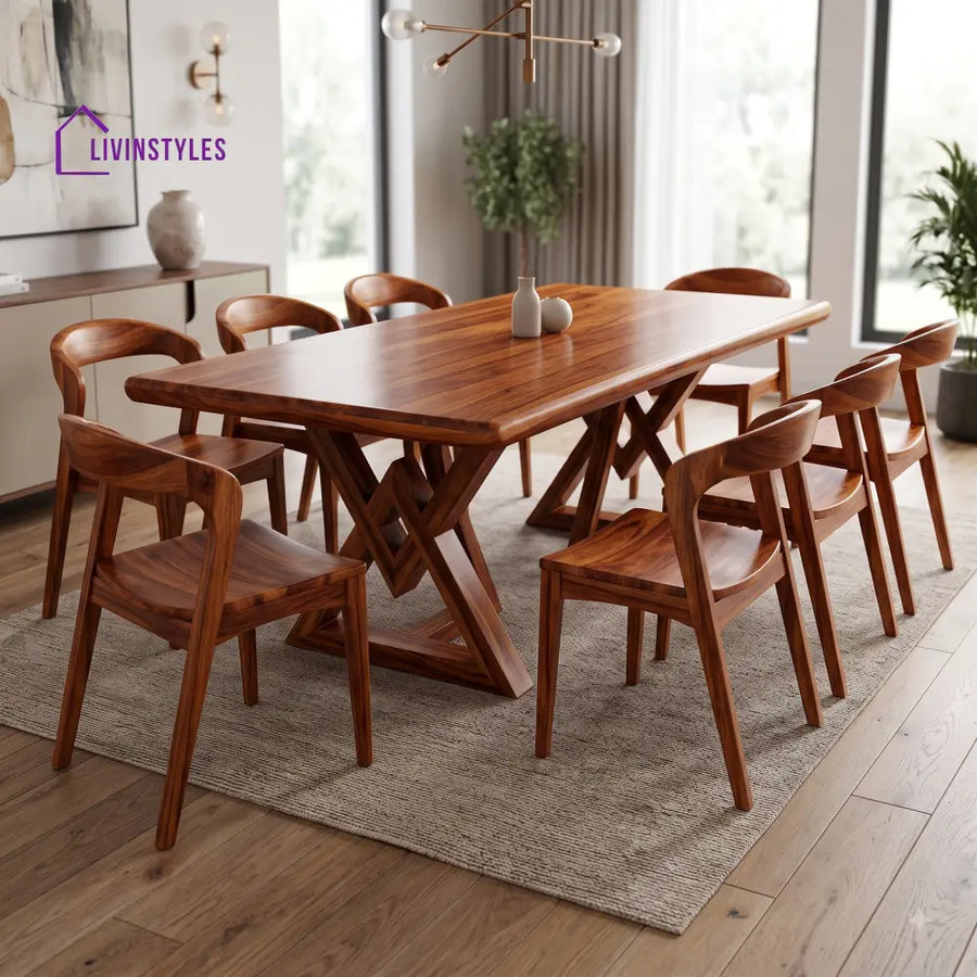 Devansh Premium Solid Wood 8 Seater Dining Table Set