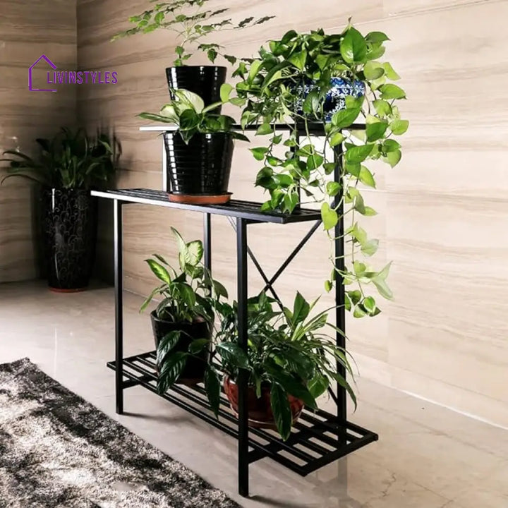 Devanshi Metal Black Plant Stand For Balcony