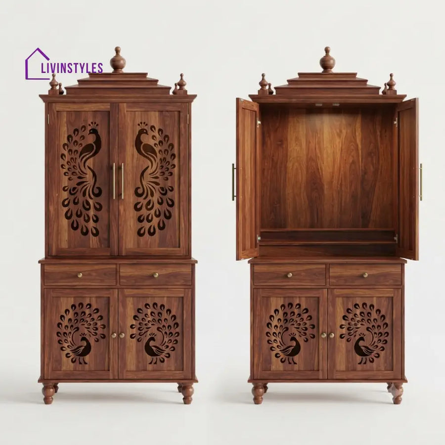 Devanshi Premium Solid Wood Home Temple | Pooja Mandir for Home