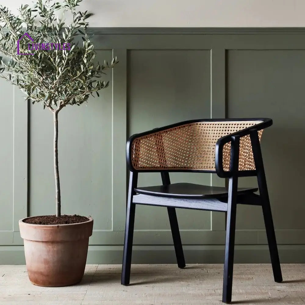 Devanshi Teak Wood & Rattan Dining Chair Teak Wood