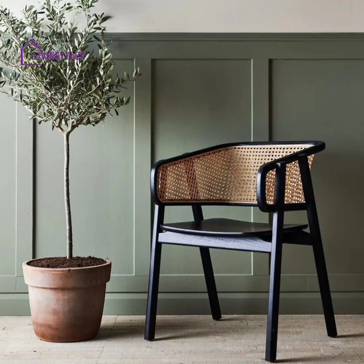 Devanshi Teak Wood & Rattan Dining Chair Teak Wood
