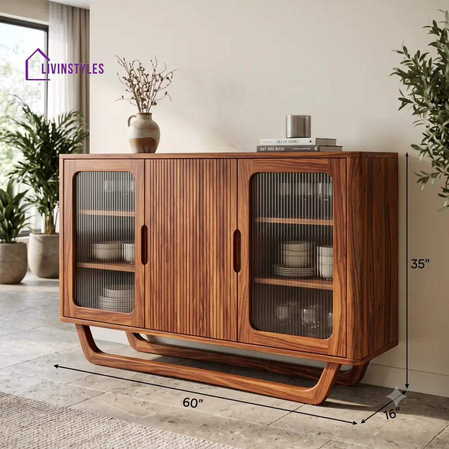 Devika Premium Sheesham Wood Sideboard and Cabinet for Living Room