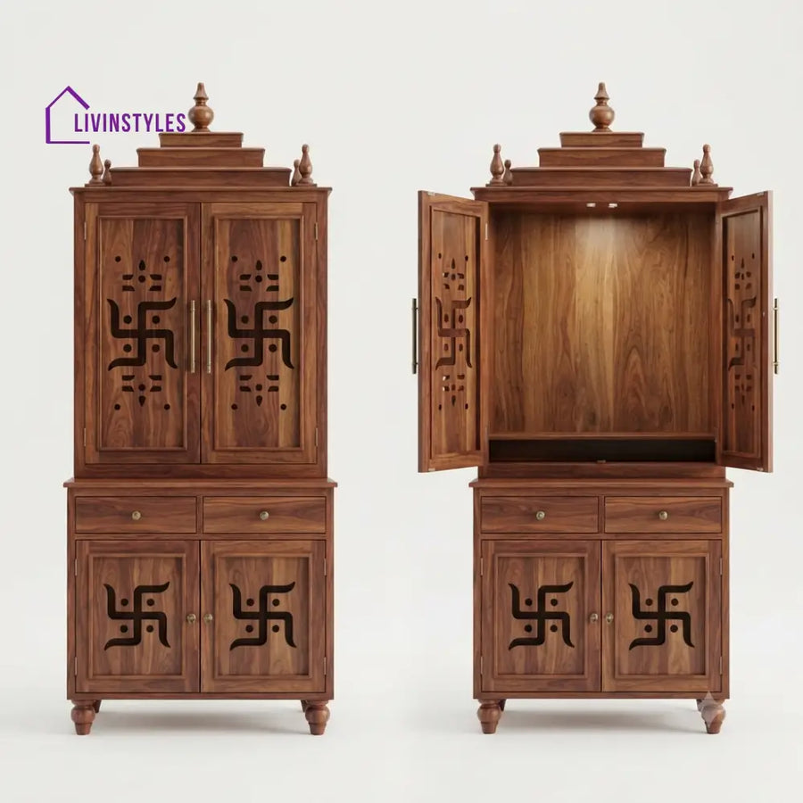 Devika Premium Solid Wood Home Temple | Pooja Mandir for Home