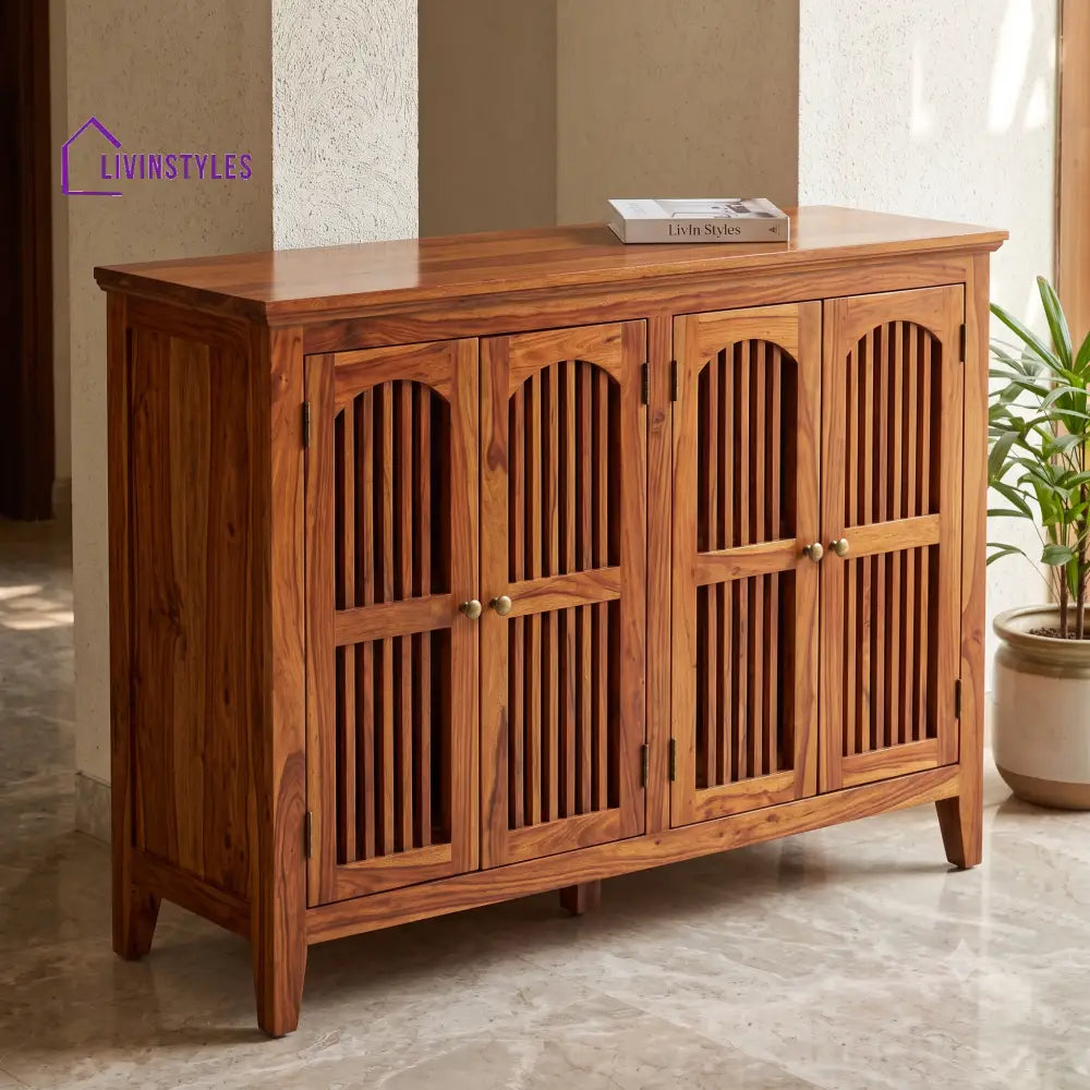 Devika Sheesham Wood Shoe Rack | Wooden Shoe Cabinet