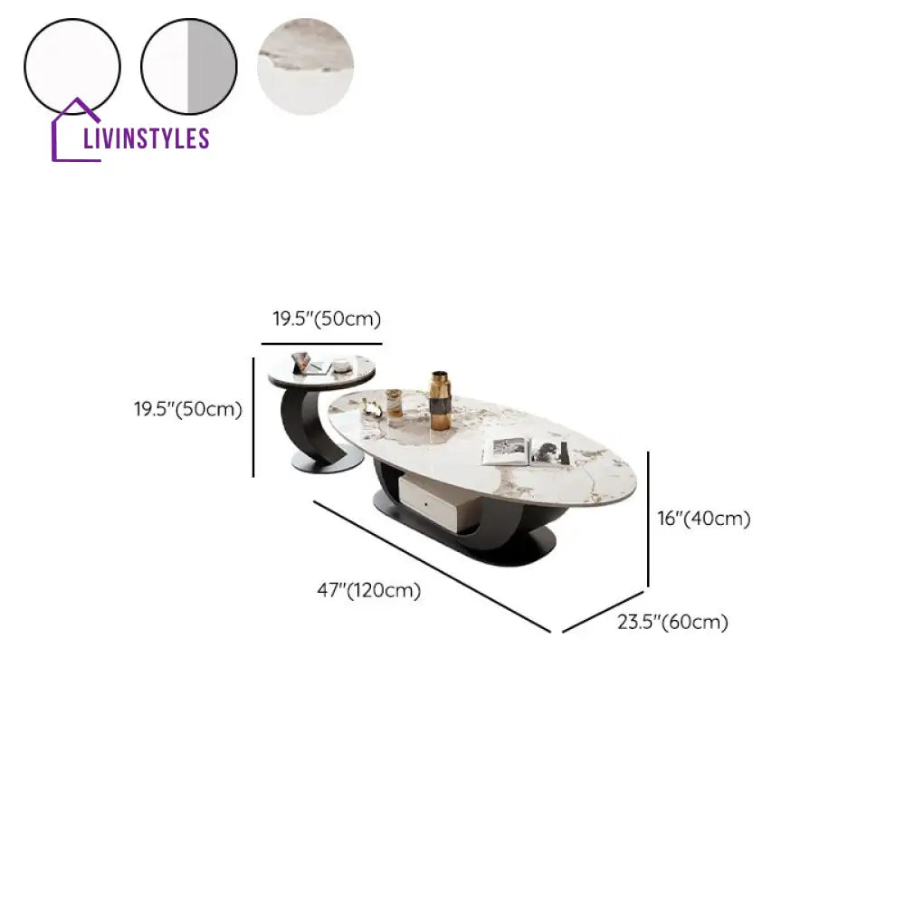 Devika Stainless Steel Coffee Table for Living Room
