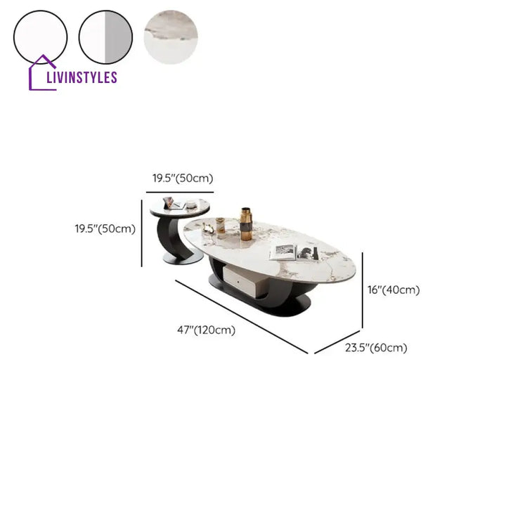 Devika Stainless Steel Coffee Table for Living Room