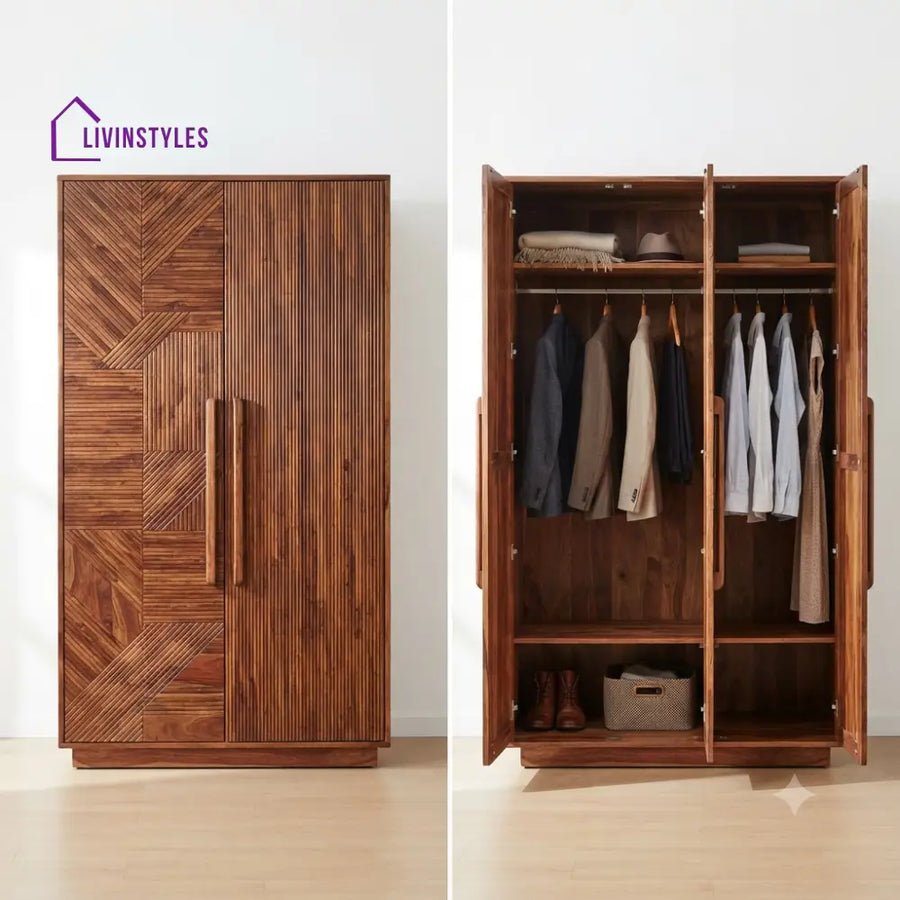 Devika Wooden Wardrobe for Clothes | Cupboard for Clothes