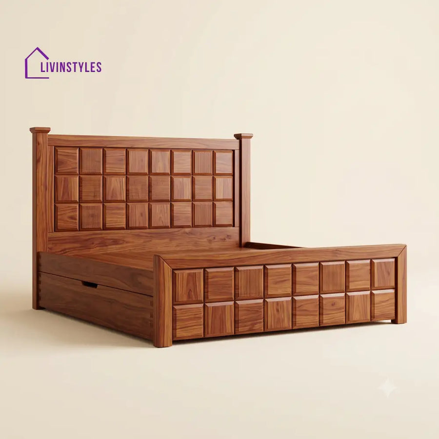 Dhanalakshmi Sheesham Wood Bed With Box Storage | Wooden Bed