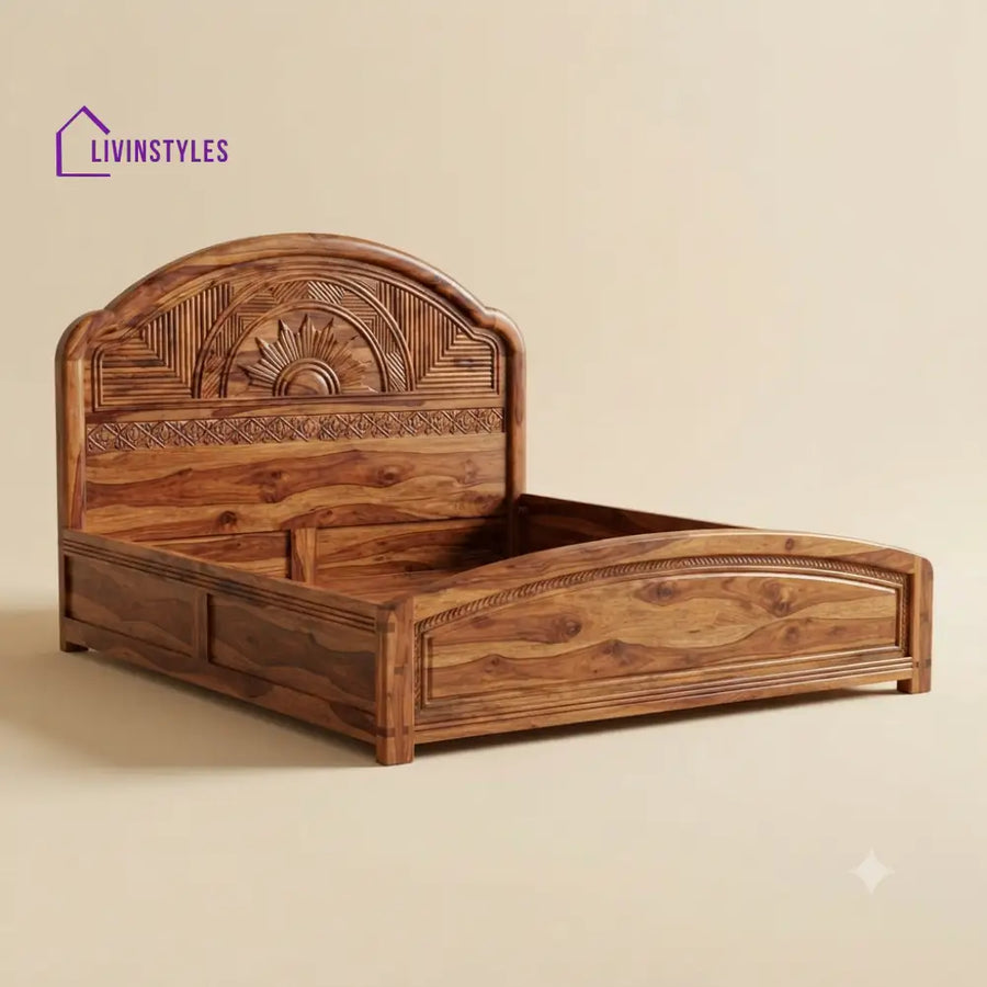 Dhanushree Sheesham Wood Bed With Box Storage | Wooden Bed