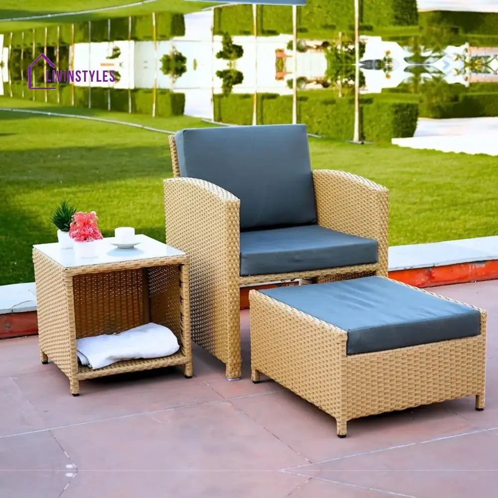 Dhanvi Outdoor 5 Piece Patio Wicker All Weather Sectional Furniture Set - Patio Sofa Set