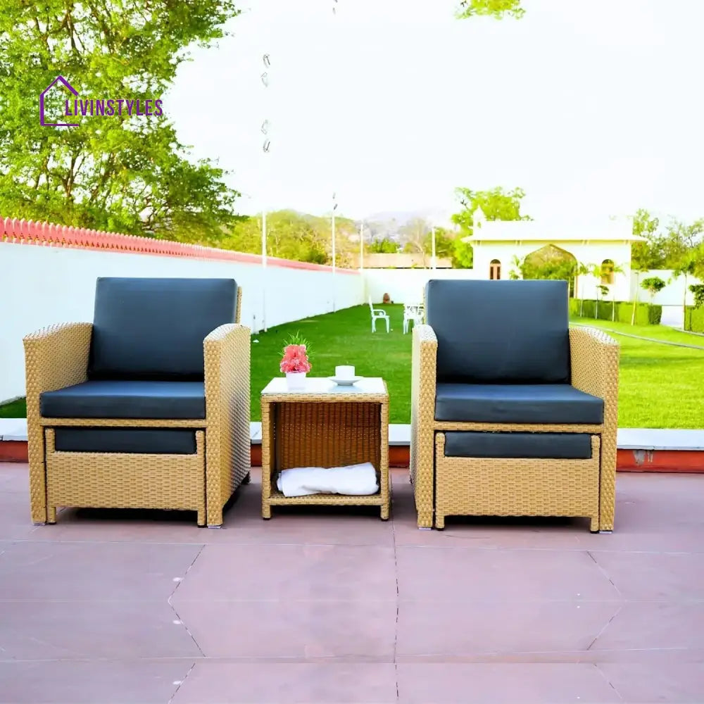 Dhanvi Outdoor 5 Piece Patio Wicker All Weather Sectional Furniture Set - Patio Sofa Set