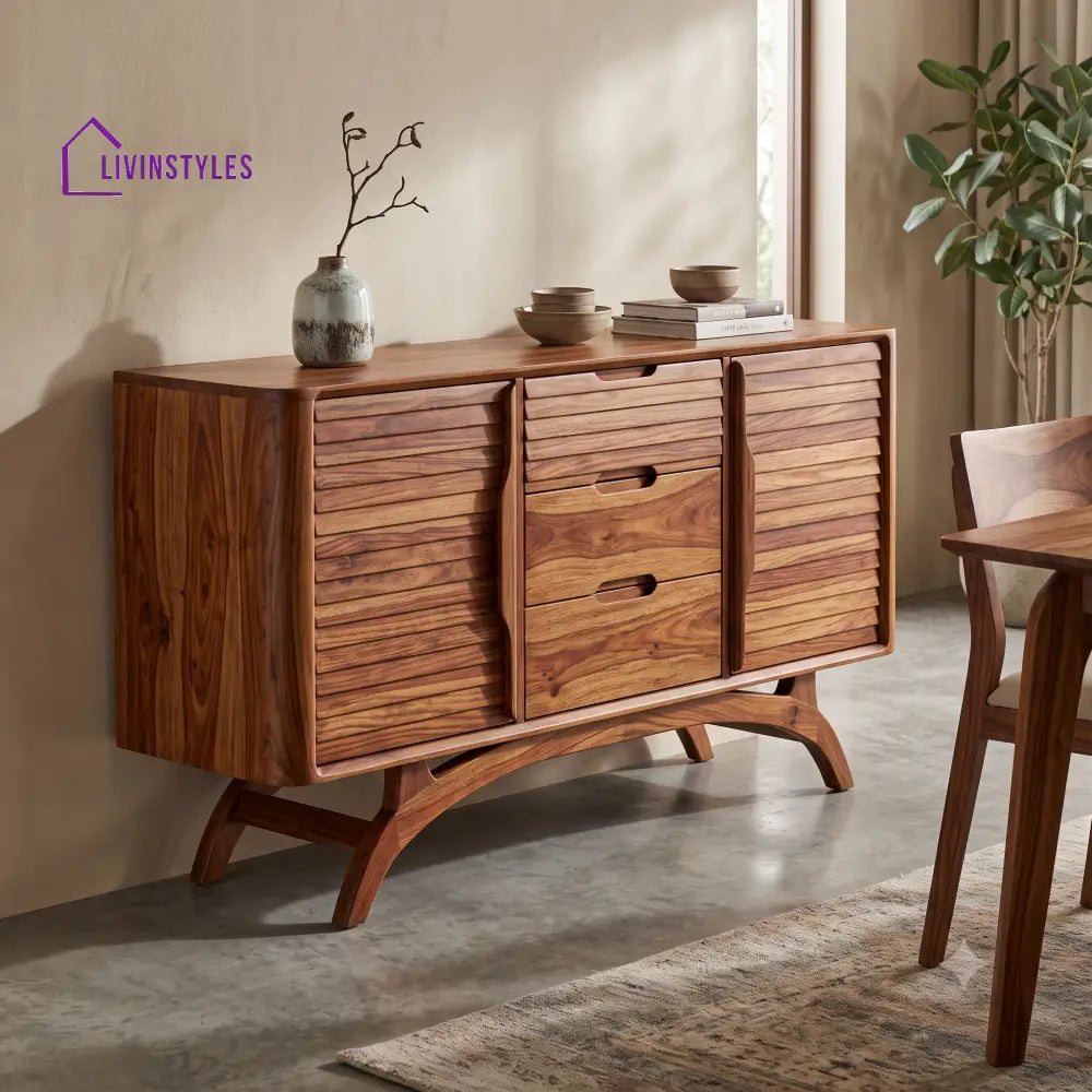 Dhanvi Premium Wooden Sideboard and Cabinet for Living Room