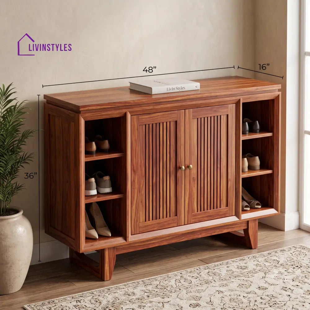Dhanya Sheesham Wood Shoe Rack | Wooden Shoe Cabinet