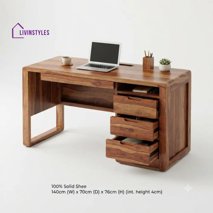 Dhanya Sheesham Wood Study Table for Home | Wooden Study Table