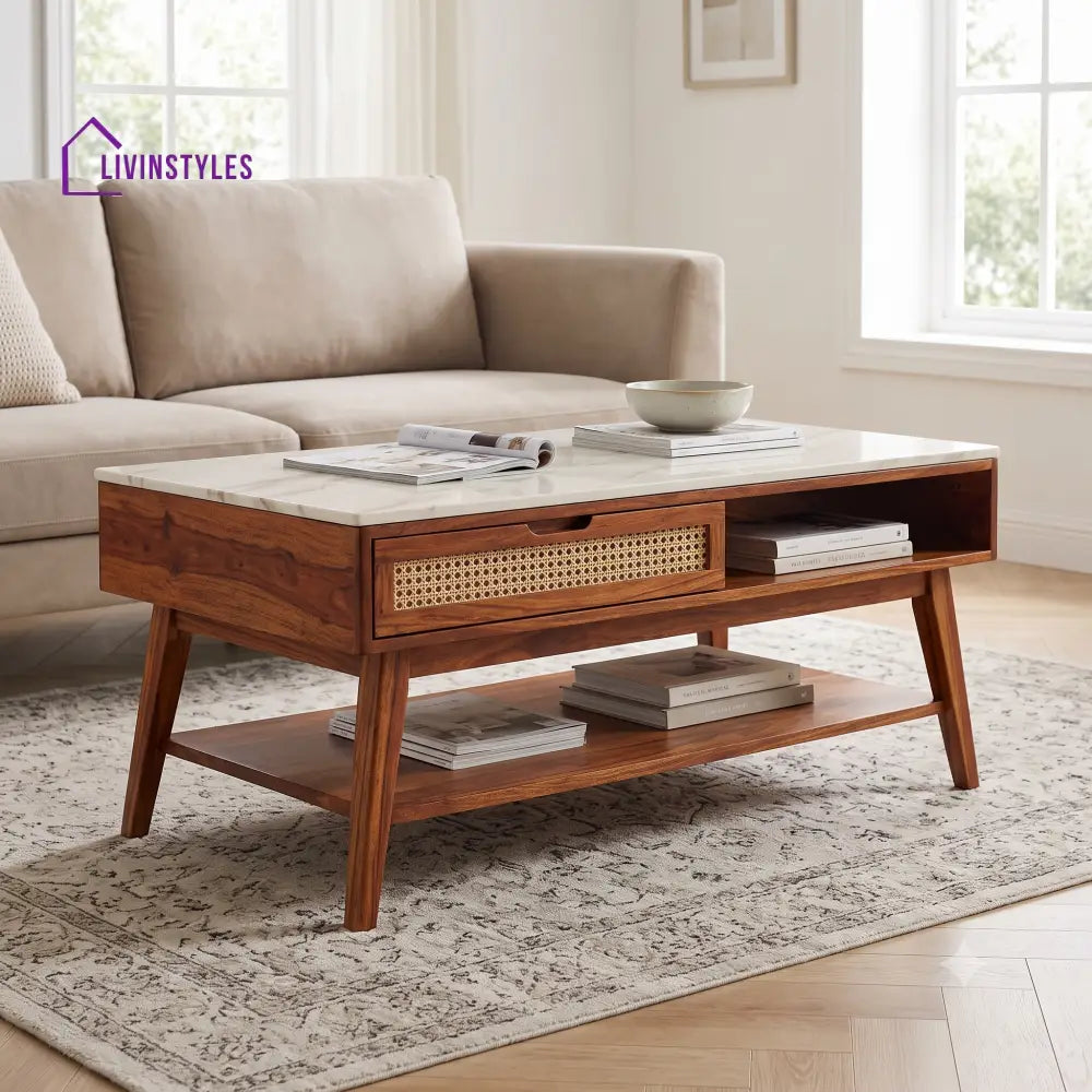 Dharani Premium Solid Wood Coffee Table for Living Room Online