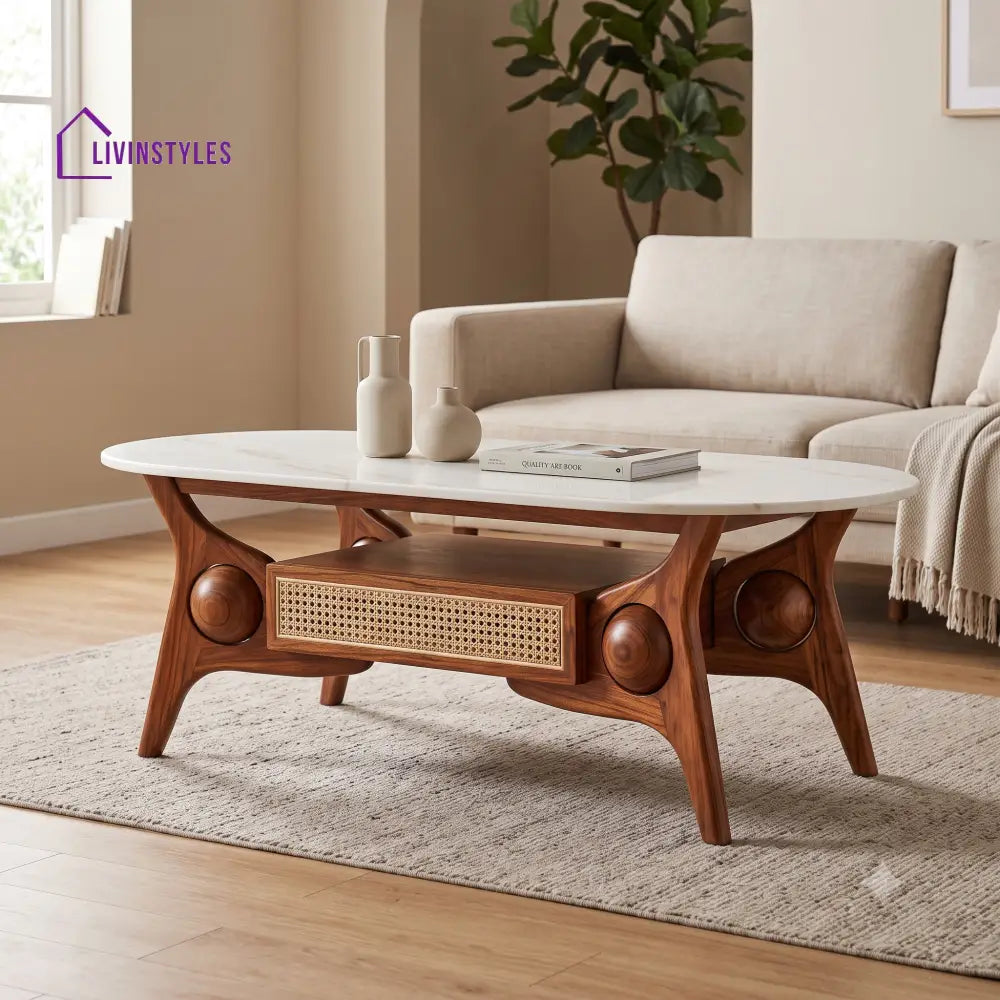 Dhivya Premium Solid Wood Coffee Table for Living Room Online