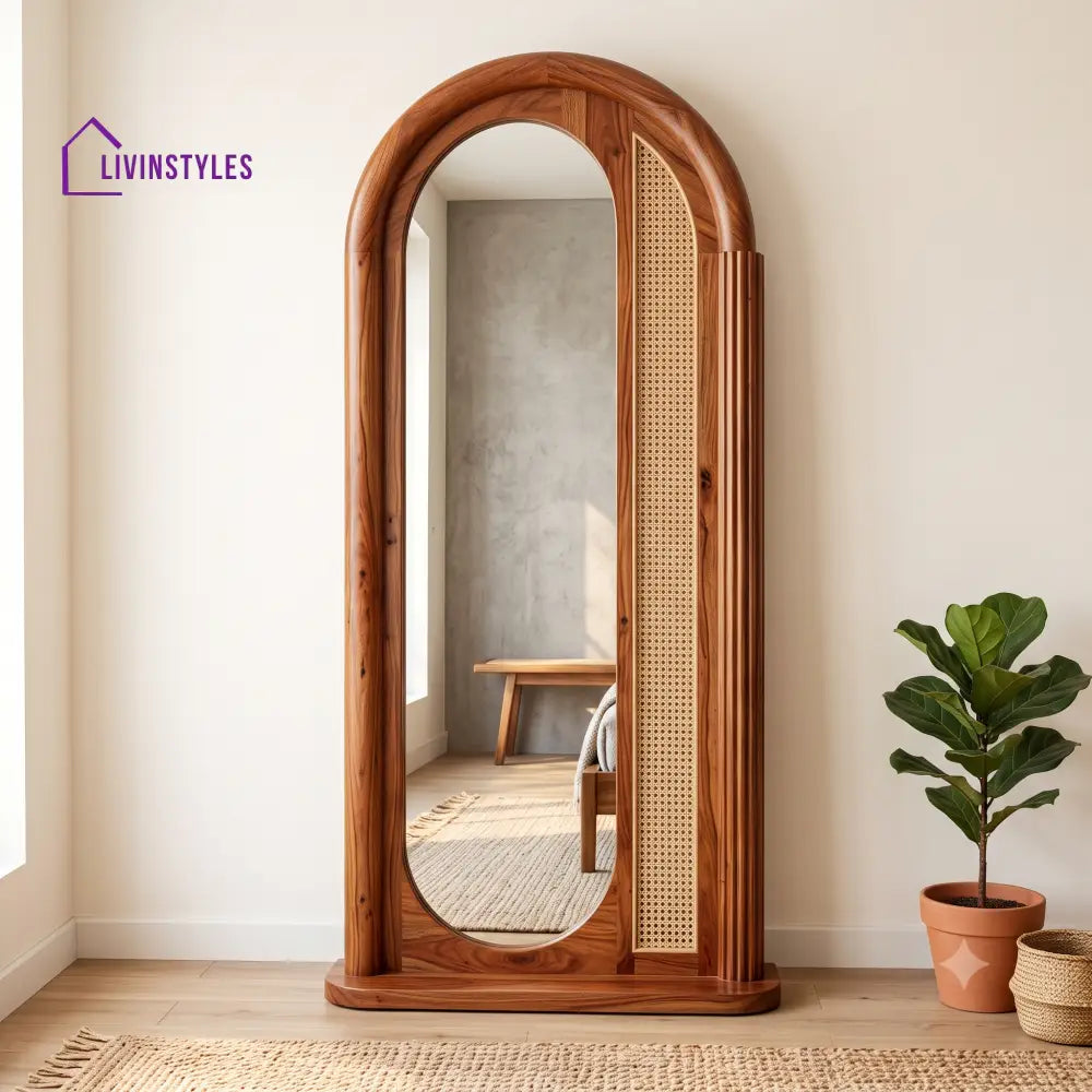 Dhivya Wooden Full Length Mirror for Bedroom & Living Room