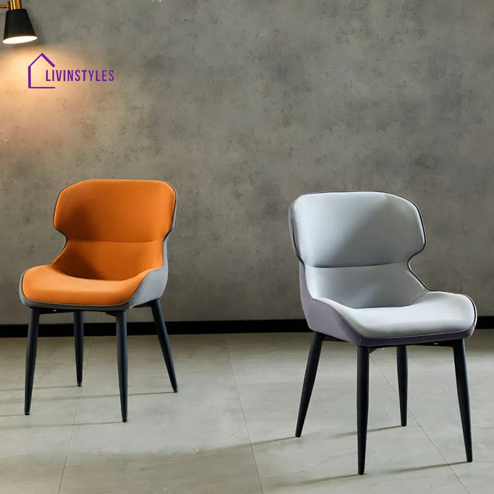 Dhrisha Metal Dining Chair | Velvet Fabric | High Density Foam