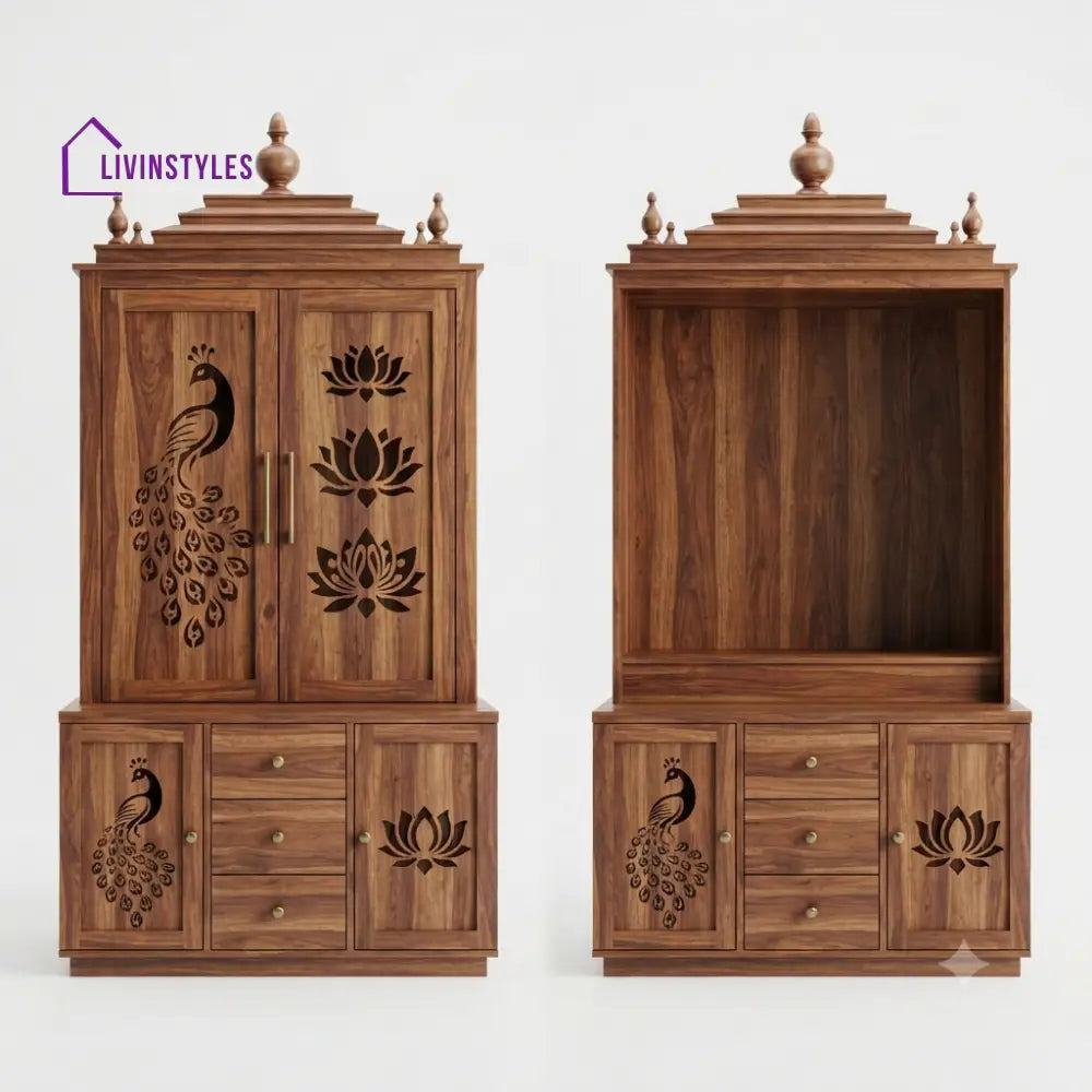 Dhriti Premium Solid Wood Home Temple | Pooja Mandir for Home
