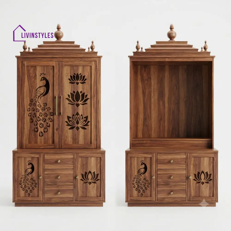 Dhriti Premium Solid Wood Home Temple | Pooja Mandir for Home