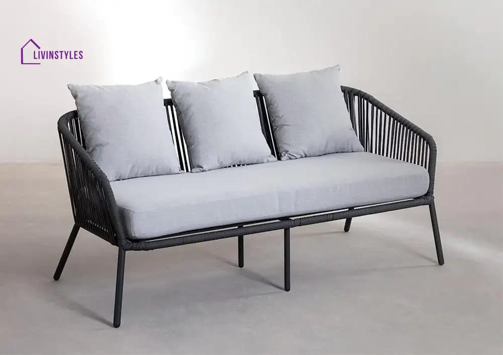 Dhruv 4 Piece Patio Sofa Set (Grey)
