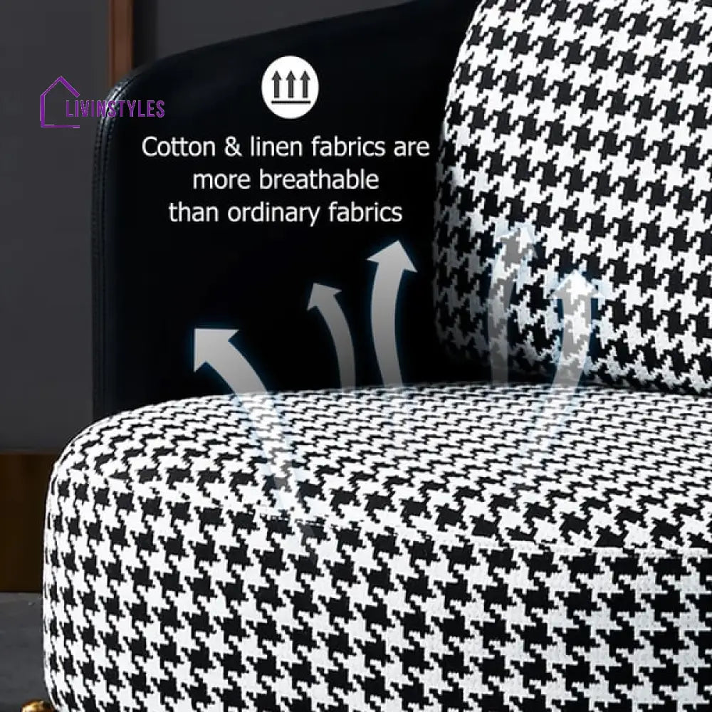 Dhruv Accent Chair With Linen Upholstery For Living Room