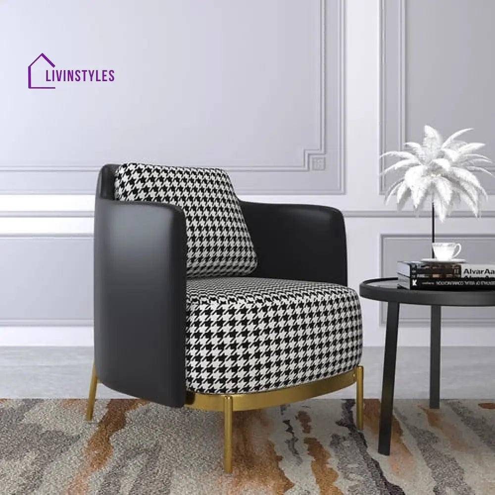 Dhruv Accent Chair With Linen Upholstery For Living Room