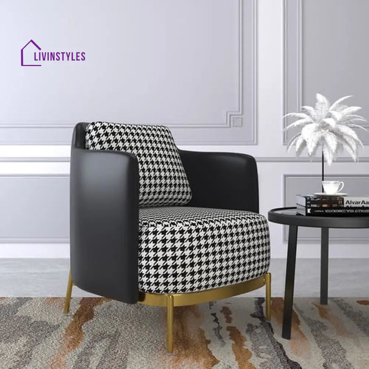 Dhruv Accent Chair With Linen Upholstery For Living Room
