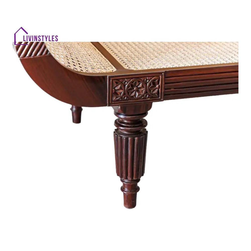 Dhwani 3 Seater Teak Wood & Rattan Sofa