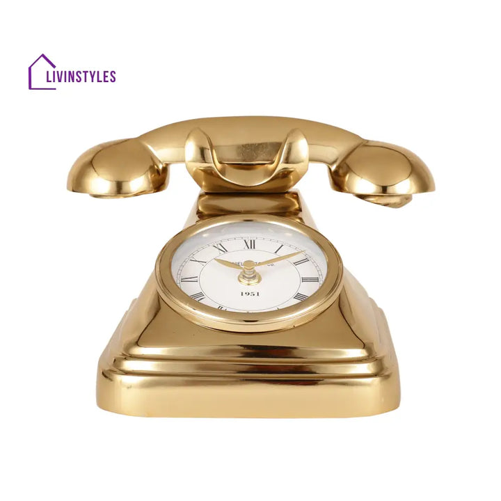 Dialtime Table Clock In Gold Finish
