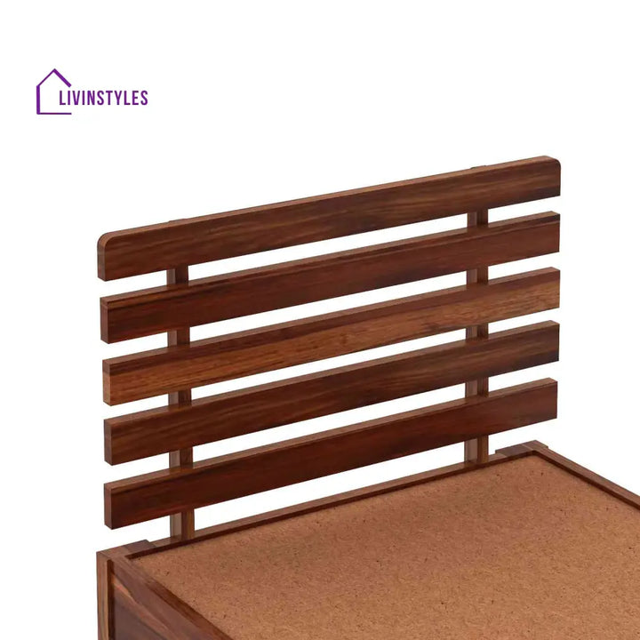 Diamantina Solid Sheesham Wood Single Bed Without Storage (Natural Finish) Bed