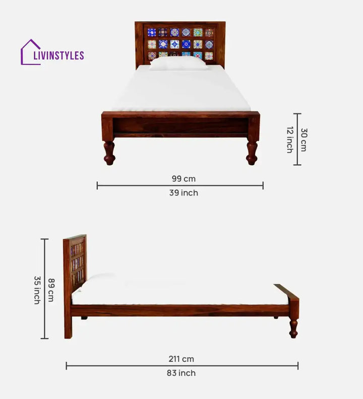 Anamika Traditional Sheesham Wood Single Beds Bedroom Furniture Sets