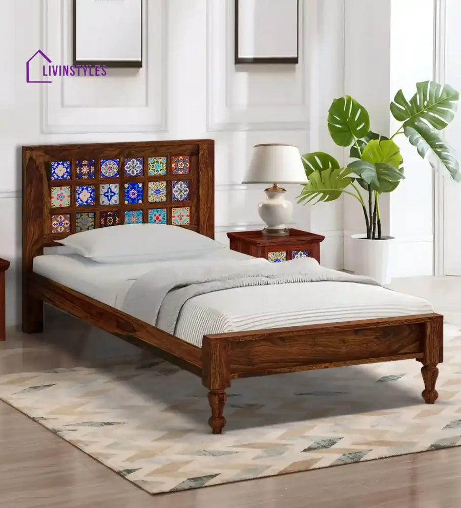 Anamika Traditional Sheesham Wood Single Beds Teak Bedroom Furniture Sets
