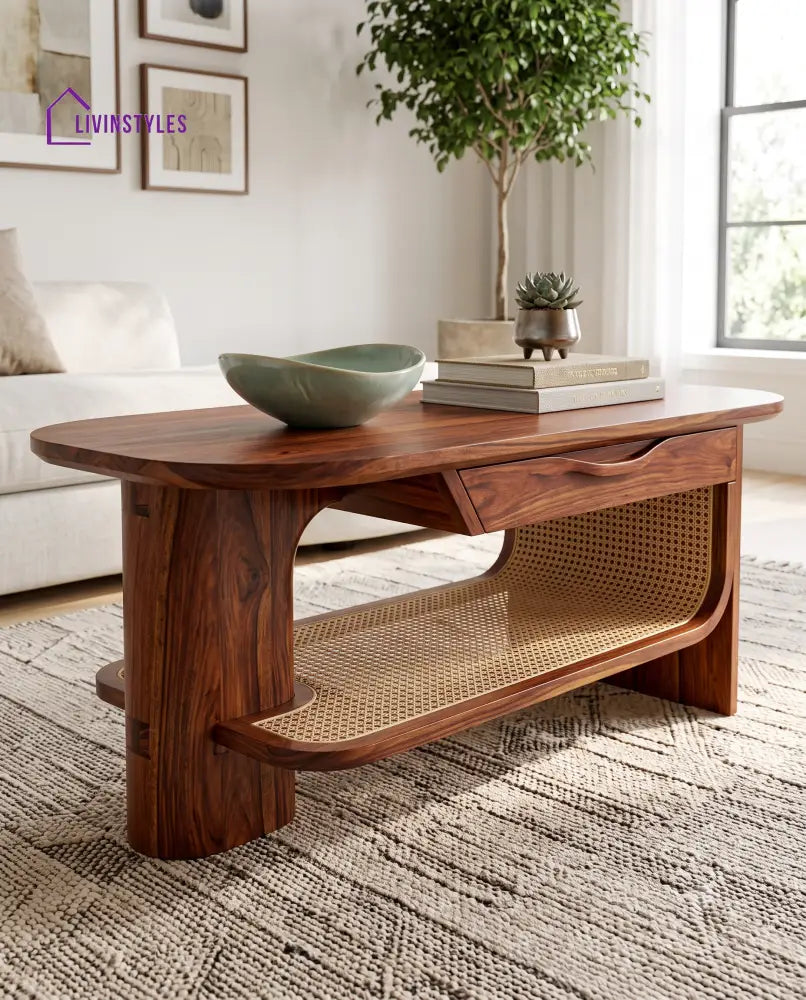 Diane Wooden Coffee Table for Living Room | Tea Table | Teapoy | Center table