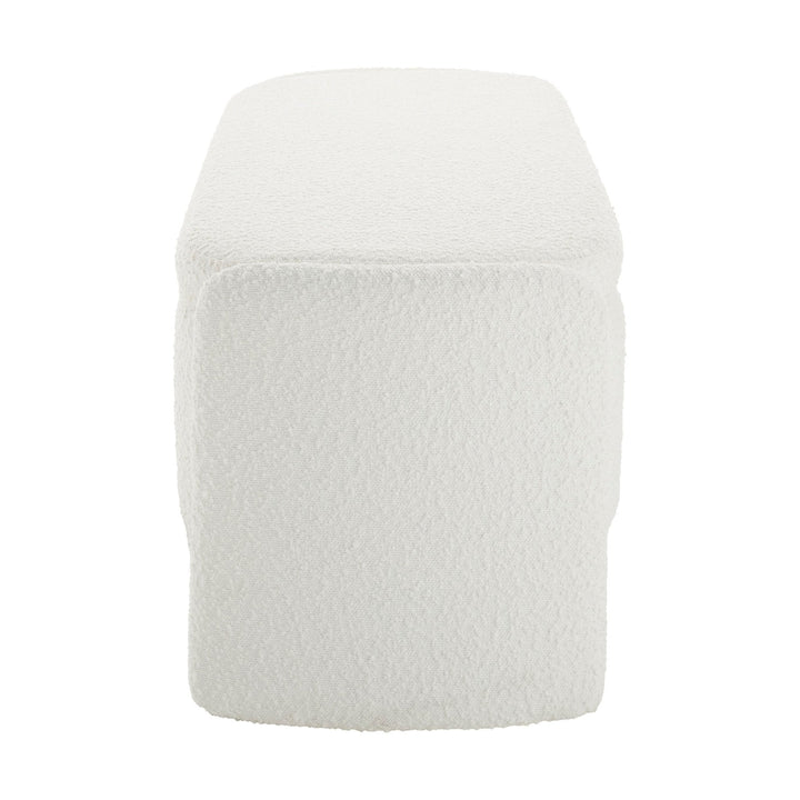Leandro Curved Storage Bench - Boucle Ivory End of Bed Ottomans