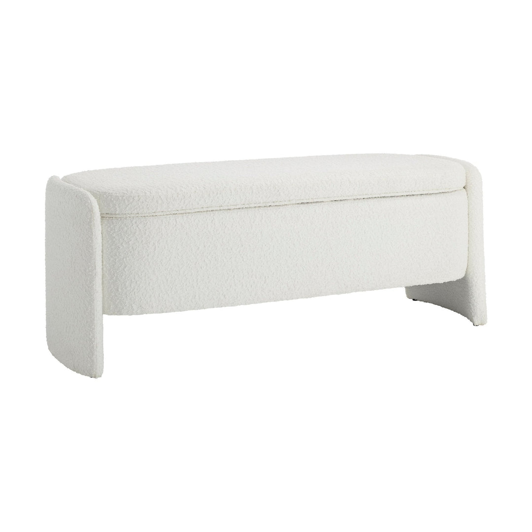 Leandro Curved Storage Bench - Boucle Ivory End of Bed Ottomans