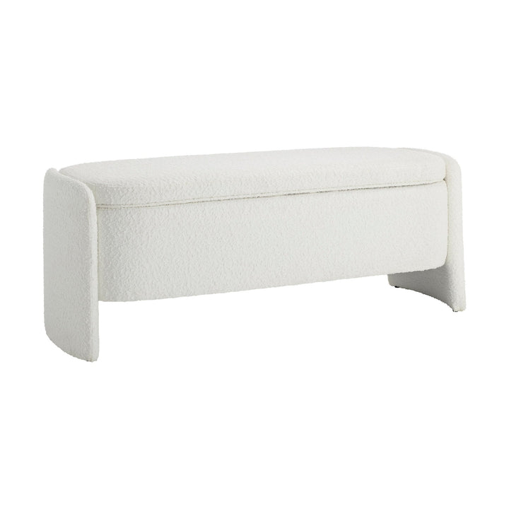 Leandro Curved Storage Bench - Boucle Ivory End of Bed Ottomans