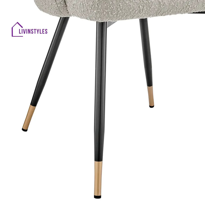 Diego Set of 2 Dining Chairs - Bouclé - Taupe - Dining Chair