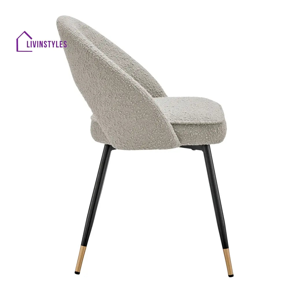 Diego Set of 2 Dining Chairs - Bouclé - Taupe - Dining Chair