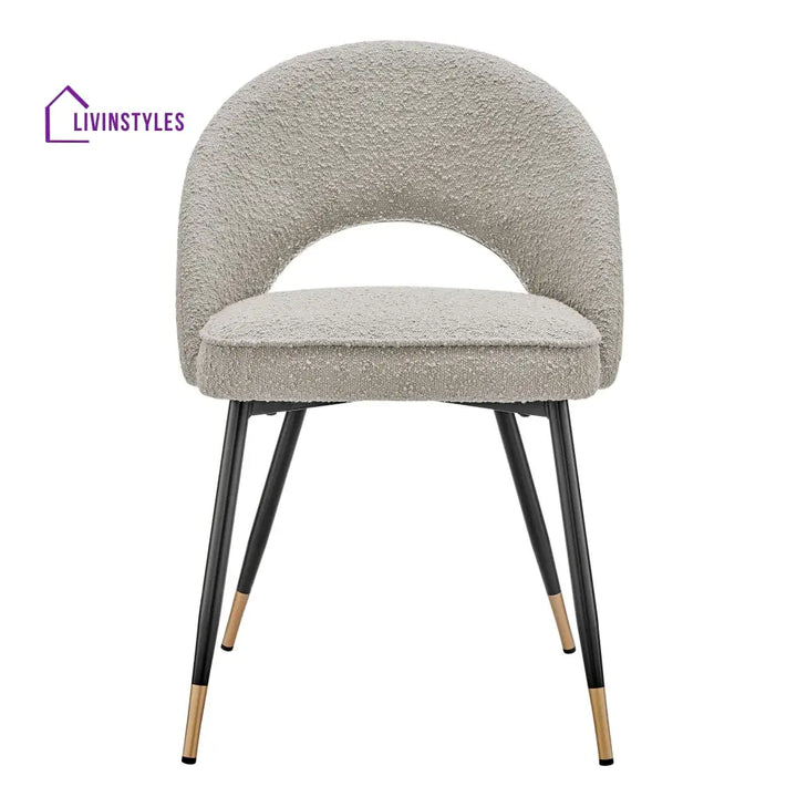 Diego Set of 2 Dining Chairs - Bouclé - Taupe - Dining Chair