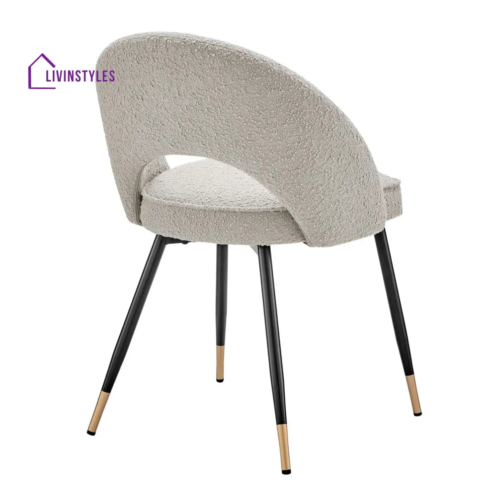 Diego Set of 2 Dining Chairs - Bouclé - Taupe - Dining Chair
